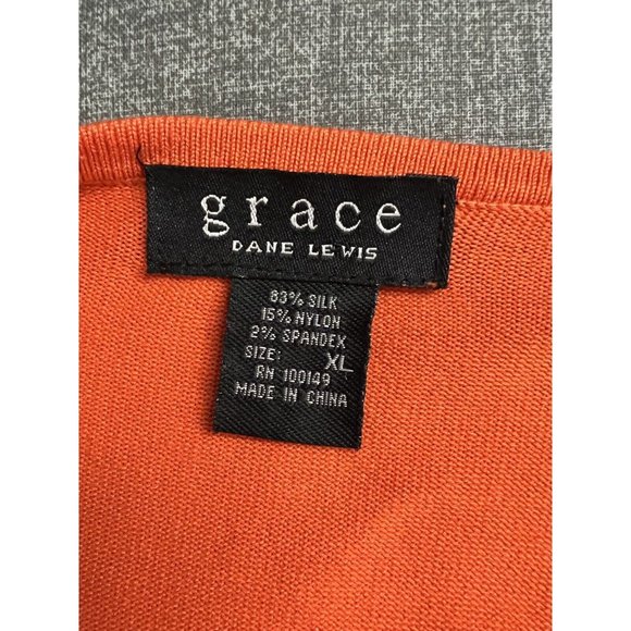 Stunning Grace Dane Lewis Short Sleeve Sweater Women’s Sz XL Silk Blend - Picture 2 of 3
